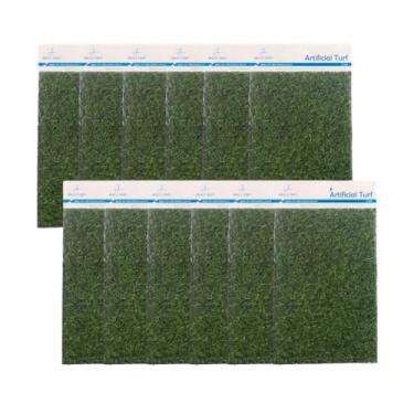 Imagem de Angels Craft Pacote com 12 folhas de relva artificial - 30,5 cm x 20,3 cm, espessura: 2 mm - grama falsa realista para artesanato faça você mesmo, enfeites em miniatura de casa de bonecas e projetos