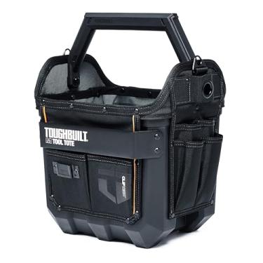 Imagem de ToughBuilt – Bolsa de ferramentas de boca maciça de 30,5 cm, bolsa compacta de corpo rígido de ampla abertura com alças reforçadas, 31 bolsos e construção 1680D resistente para organização no local de