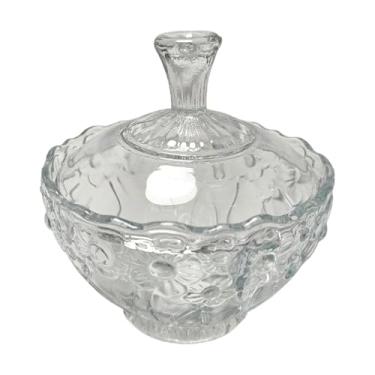 Imagem de Bomboniere Baleiro de Vidro Decorativa Florida 370ml Com Tampa para Cozinha Porta Mantimento Armanezamento Incolor Transparente Ideal Elegante para Decoração de Casa Escritório Recepção Premium