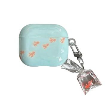 Imagem de GUAYQAT Capa de fone de ouvido para Airpods 4, linda capa protetora de TPU estilo padrão de peixe, compatível com AirPods 4ª geração para meninas, meninos, mulheres e homens (cardume de peixe)