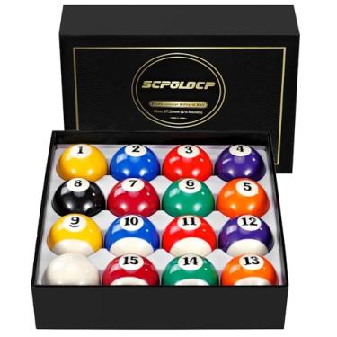 Imagem de Scpoloco Conjunto de bolas de bilhar – 16 bolas de bilhar reguláveis para mesa de sinuca, conjunto de bolas de mesa de sinuca, acessórios de bilhar para jogos em casa ou clube