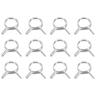 Imagem de HARFINGTON Clipes de mangueira de linha de combustível de fio duplo 14 mm ID 14-16,5 mm OD, 12 peças de clipes de mola de tubo de aço inoxidável variados para mangueira de ar, tubo de água