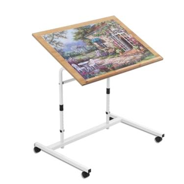 Imagem de XIJ Mesa De Quebra-Cabeça Inclinável Com 1000 Peças E Pernas, Ângulo 31,1'' X 21,4'' Altura Ajustáveis, Rodas (Quebra-Cabeça Não Incluído)