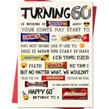 Imagem de ACHICGIRL Cartão engraçado de aniversário de 60 anos, presentes de feliz aniversário de 60 anos para mulheres e homens, presentes legais de cartão de aniversário de 60 anos para ele, ideias exclusivas