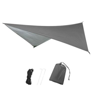 Imagem de TRIWONDER Lona de acampamento impermeável abrigo de rede para caminhadas, mochilão, rede, praia, piquenique e outras atividades ao ar livre - acessórios incluídos (cinza)