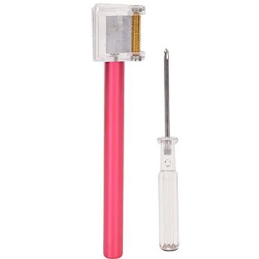 Imagem de Caneta de óleo multifuncional com borda de couro, aplicador de rolo de tinta, ferramenta de artesanato em couro DIY para bolsas, cintos, sapatos, luvas, ouro, prata, vermelho, (Vermelha)