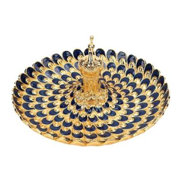 Imagem de YOUTHINK Bandeja de Servir Redonda Em Forma de Pavão, Placa de Lanche de Metal de Liga de Zinco para Frutas, Sobremesas, Doces, Elegante Buffet Doméstico, Decoração de Bar de Hotel, Peça Central de