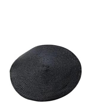 Imagem de Conjunto De Jogos Americanos Redondos, Adequados Para Arranjos De Mesa, Uso Na Cozinha(6,Preto)