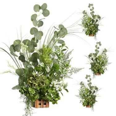 Imagem de Ling's moment Arranjos de flores artificiais independentes de 44,5 cm de altura, 4 peças, decorações de cadeira de corredor de casamento, branco e verde, para recepção de cerimônias, festa floral rosa