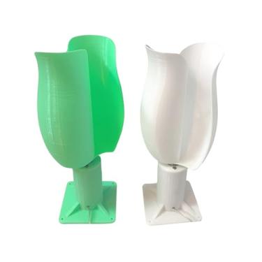 Imagem de Gerador De Energia Eólica Vertical Tipo Tulipa De 20W, Turbina Eólica Vertical De 1~12V, 100~800 RPM, Gerador Sem Escovas Com Ímã Permanente De 0,1~2A Com Luz LED(Light Green)