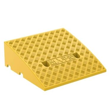 Imagem de MOMOBC Rampa de freio de 19 cm de altura para carros, rampa de freio de plástico, rampa de limite antiderrapante resistente para garagens, degraus (amarelo)