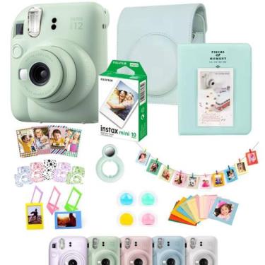 Imagem de Combo Camera Instax Mini 12 Verde + Kit 8 Acessórios Album Bolsa Filme