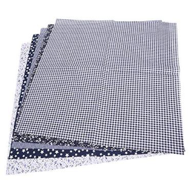 Imagem de Remendo floral quadrado trabalho de algodão diy costura artesanato acessórios de roupas para bolsas roupas de bebê decoração de casa 5 cores 50x50cm (Azul escuro 5 cores 50 * 50cm)