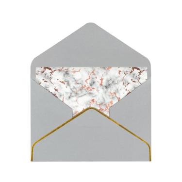 Imagem de SKKNT Cartões comemorativos com textura de mármore com estampa de respingos de cobre para todas as ocasiões, convites de festa de aniversário de casamento, 12,7 x 15,2 cm