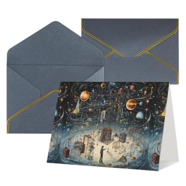 Imagem de SKKNT Cartões de felicitações com impressão de física para todas as ocasiões, convites de festa de aniversário de casamento, 12,7 x 15,2 cm