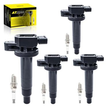 Imagem de ATURMC Conjunto de 4 bobinas de ignição UF316 90919-02240 e velas de ignição de irídio compatíveis com Scion xA xB Toyota 2000-2019 Echo Prius Prius C Yaris 1.3L 1.5L L4