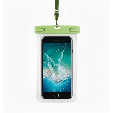 Imagem de Capa Case para Celular a Prova D'Água Impermeável Transparente Universal Proteção Completa IPX8 Sensível ao Toque Ideal para Praia, Trilhas, Piscina e Viagens (verde)