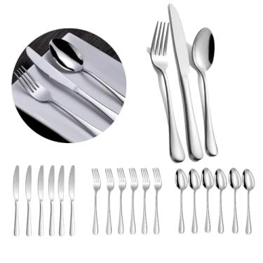 Imagem de Faqueiro 18 Peças em Aço Inox – Conjunto de Talheres Completo com Facas, Garfos e Colheres - Talheres para Jantar, Uso Diário e Ocasiões Especiais - Shop100