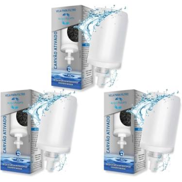 Imagem de Kit 3 Velas Filtrantes Acqua Azzurra – Carvão Ativado | Cerâmica Microporosa | Refil Universal para Filtros por Gravidade | Reduz Cloro, Odores e Impurezas