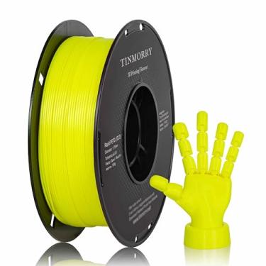 Imagem de TINMORRY Filamento PETG 1,75 mm, filamento de impressora 3D PETG-Eco rápido, compatível com impressora 3D Bambu FDM, carretel de 1 kg, amarelo fluorescente