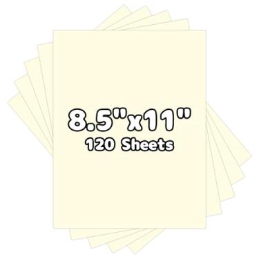 Imagem de 120 folhas de cartolina 8,5 x 11, 29,5 kg, papel de construção creme, papel grosso para impressão, pintura, confecção de cartões, material escolar infantil, decorações de festa