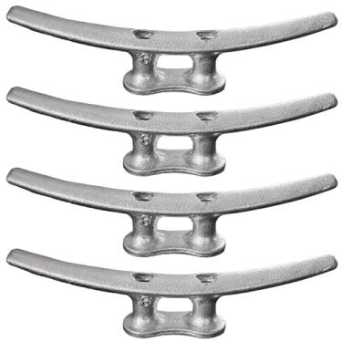 Imagem de Laorde Chuteiras de doca de barco galvanizadas, 20,3 cm/25,4 cm/30,5 cm, grandes travas de doca de ferro fundido, grampo de corda de grau marítimo para amarração, cais, deck, amarração (pacote com 4