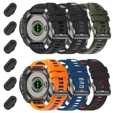 Imagem de VELEYOK Pulseiras de relógio de 26 mm compatíveis com Garmin Fenix 8 Pro/Quatix 8 51mm/Fenix 7X Pro/7X/6X Pro/6X/5X Plus/5X/3 HR, pulseira de silicone de ajuste rápido para tactix 8 51 mm/7 pro/Enduro
