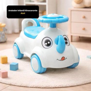 Imagem de Andador Infantil Desenvolvimento Bebê Menino Rinoceronte Divertido Cor