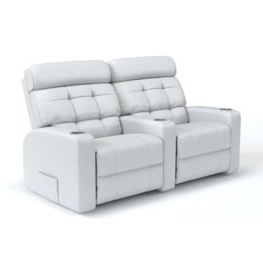 Imagem de Sofá 2 Lugares Reclinável Manual Em Couro Bovino Cinema