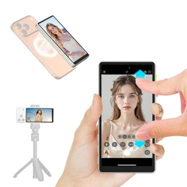 Imagem de Newmowa Tela magnética de 5 polegadas Vlog Selfie para iPhone, tela sensível ao toque e foco de zoom, alto-falante embutido, conexão direta, monitor de câmera traseira sem fio 4K 30fps para TikTok