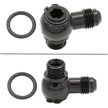 Imagem de KRD PERFORMANCE -6 AN Adaptador Banjo macho para ORB-AN6 (9/40.6 cm-18 UNF) Conjunto de parafusos banjo de alumínio para trilho de combustível ou tanque de combustível preto