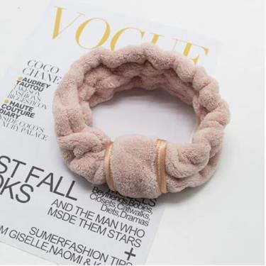 Imagem de Conjunto de pulseiras e cabelo de lã coral, absorvente de água, acabamento em ouro rosa, elástico, maquiagem, ioga, chuveiro, cuidados com a pele, pacote com 3, rosa escuro