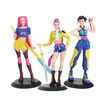 Imagem de Figuras De Ação Anime Kpop Demon Hunter 3 Peças Brinquedo De Decoração