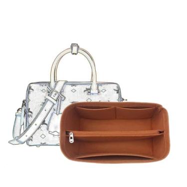 Imagem de Bolsa organizadora forrada de armazenamento para bolsas MCM Boston, Pequeno 23,5 cm, A
