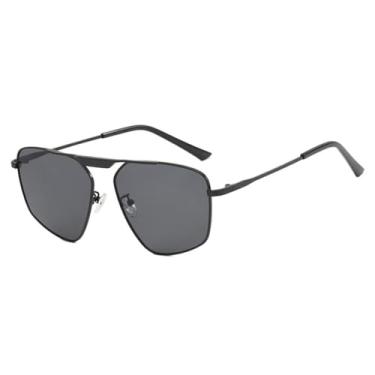 Imagem de Óculos de Sol Metálicos Masculinos e Femininos Estilo Punk com Proteção UV400 para Esportes ao Ar Livre, Corrida e Ciclismo, Preto e Cinza