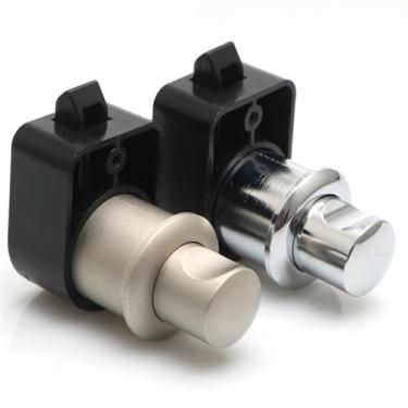 Imagem de Fechadura de botão sem chave para gaveta de trailer, móveis de caravana, armário, barco, acessórios para motorhome ZS03 1 peça (18-23 mm cromado)