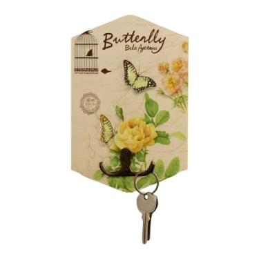 Imagem de Porta Chaves De Parede Com Ganchos Madeira Decorativo Multiuso 1 e 2 Ganchos Cozinha Café Chapeu(Ref1)