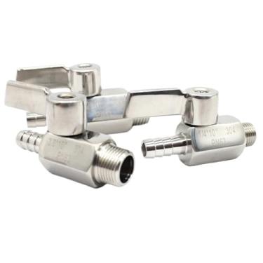 Imagem de SS304 1/8 1/4 3/8 1/2 3/4 BSPTx 7-20 mm Mini válvula de esfera sanitária de mangueira acessórios de tubulação caseira com alça de aço inoxidável macho (3I4inchX18mm 241g)