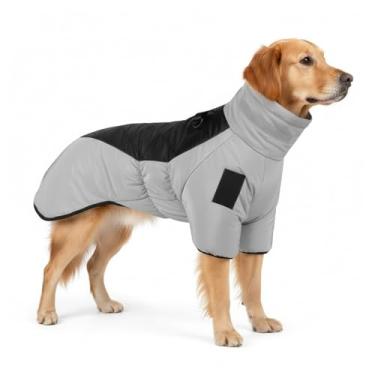 Imagem de Jaqueta de inverno para cães, impermeável com forro de lã, casaco quente ajustável para atividades ao ar livre em clima frio