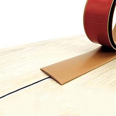 Imagem de GQQGSHOP Tiras de cobertura de piso de 1 m, tiras de transição de piso, barras de limite, tiras de união de piso de perfil de transição de PVC autoadesivas, tira divisória de porta, divisor de piso