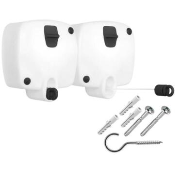 Imagem de Varal De Parede Branco Rotoflex 2 Und Retratil Resistente - Secalux