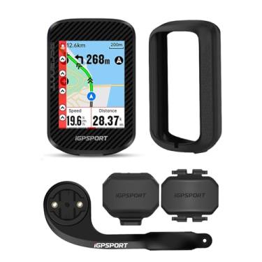 Imagem de iGPSPORT BSC300T Conjunto de computador GPS para bicicleta com tela sensível ao toque, computador de navegação mapa, com sensor de cadência de velocidade, capa de montagem externa