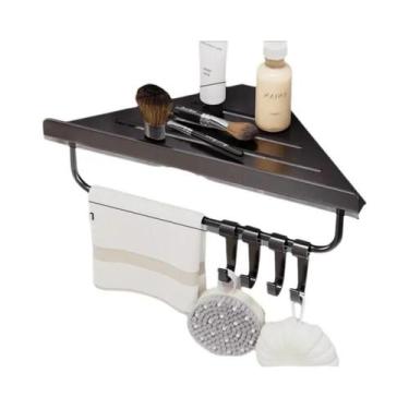 Imagem de Prateleira De Canto Para Banheiro, Sem Perfuração, Montada Na Parede, 