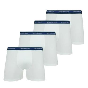 Imagem de Kit 4 Cuecas Boxer Lupo Algodão Masculina Cotton Original, Branco, GG