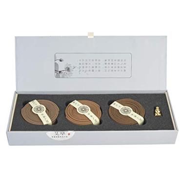 Imagem de Incenso de bobina natural Agilawood Sândalo Absinto 4 horas Tempo de queima não poluente para meditação Relaxamento Yoga Templo doméstico 30 discos de incenso Pacote de presente