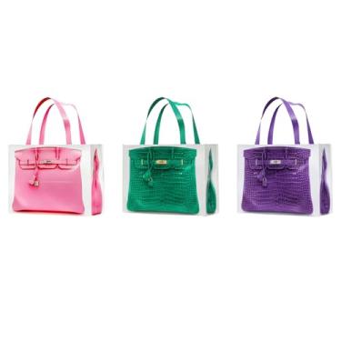 Imagem de Dotpraise Conjunto de sacola chique inspirado na moda - presente engraçado para mulheres, presente de feriado elegante, sacola de compras reutilizável e sacolas de supermercado (pacote com 3 unidades