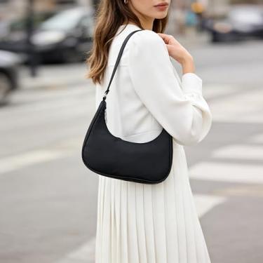 Imagem de Bolsa tiracolo preta pequena, de cor sólida, simples, prática, bolsa tiracolo leve e elegante para mulheres, passeios diários de lazer, passeios casuais