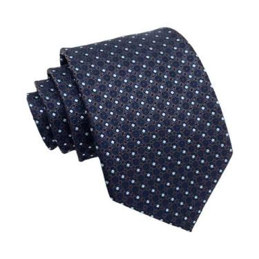 Imagem de Gravata Masculina De Luxo 8CM Com Estampa De Poá E Xadrez Jacquard Par