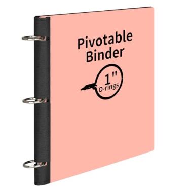 Imagem de LETVPVOW Fichário giratório de 3 anéis de 360°, fichário macio de 2,5 cm, 3 anéis, flexível e fino, macio para fichário de 21,6 x 28 cm, para casa, escola e escritório - rosa