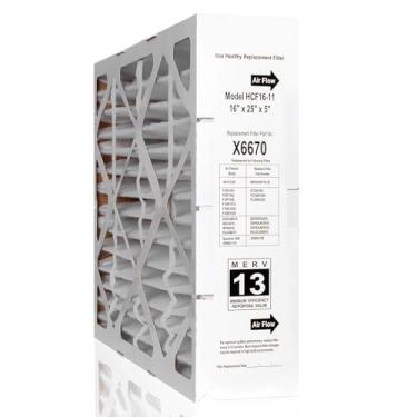 Imagem de Filtro X6670 40,6 x 63,5 x 12,7 cm MERV 16, serve para Honeywell FC100A1029, Lennox X6670, filtro Carrier EXPXXFIL0016 (dimensões reais: 40 x 63 x 11 cm), design dobrável para fácil armazenamento (1